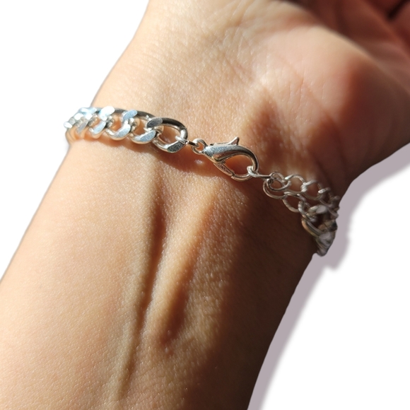 ZAD Silver Plated ID Chain Adjustable Bracelet NWOT - Picture 2 of 3